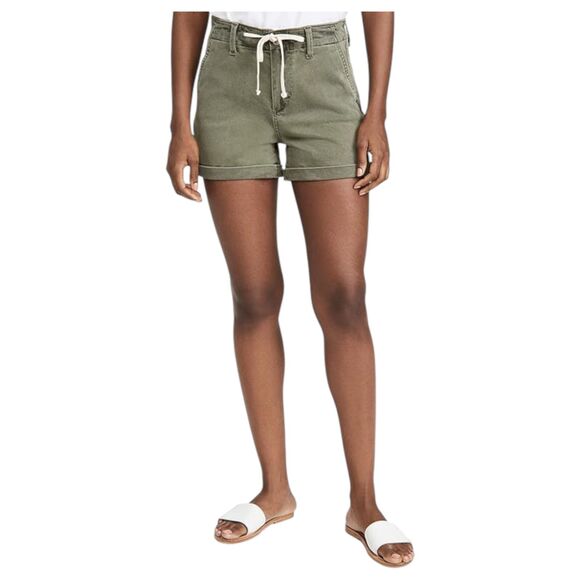 Paige Christy Vintage Ivy Green Drawstring Cuffed Shorts Size 29 - Picture 2 of 7